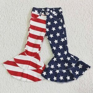 NWT Patriotic Red White And Blue Star and Stripe Kids Flared Bottoms
